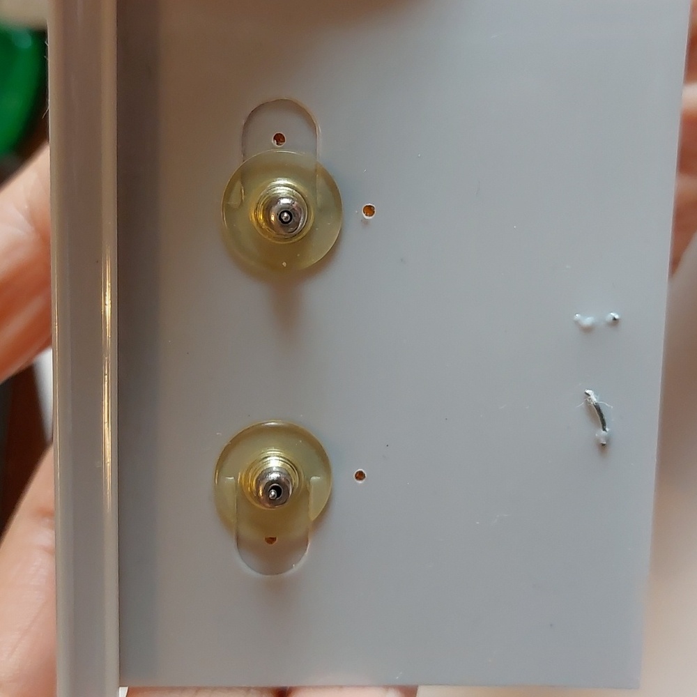 Translucent Honey Colored Rectangle Stud Earrings… - image 5